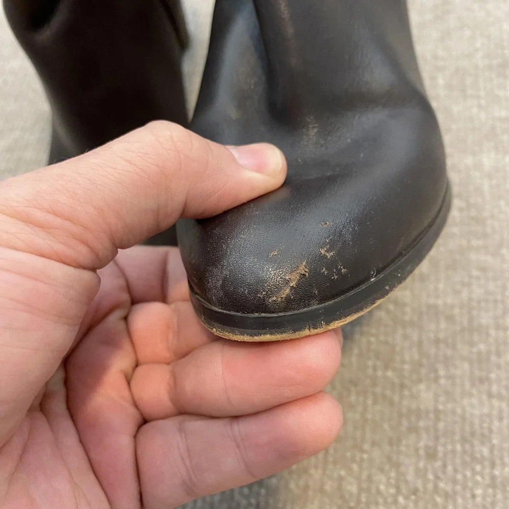 Coach Boots Womens‎ Size 6 Brown Leather Ankle Zip High Stiletto Heel Jemma